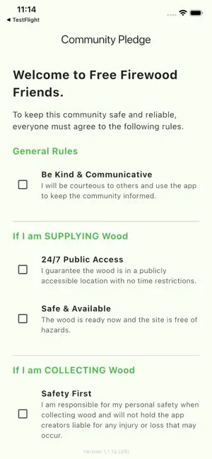 Firewood Friends app screen