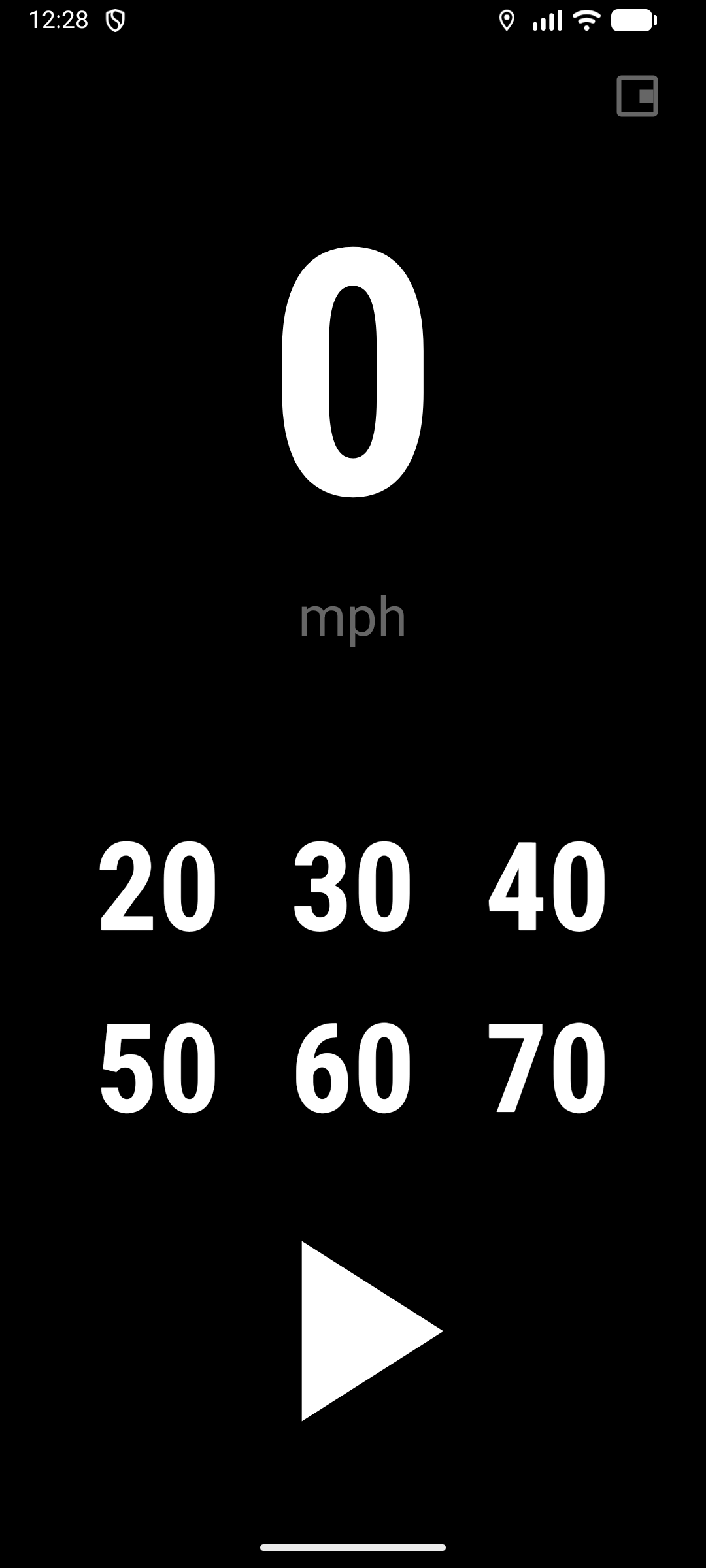 Speed/Limit app screen